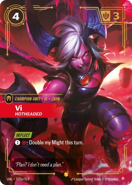 Vi - Hotheaded (Alternate Art), Unleashed 030a/219