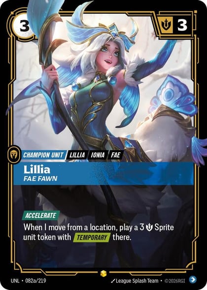 Lillia - Fae Fawn (Alternate Art), Unleashed 082a/219