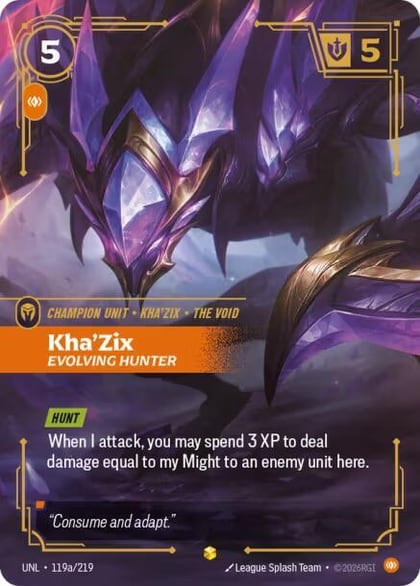 Kha'Zix - Evolving Hunter (Alternate Art), Unleashed 119a/219
