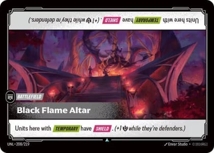 Black Flame Altar, Unleashed 208/219