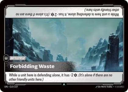 Forbidding Waste, Unleashed 210/219
