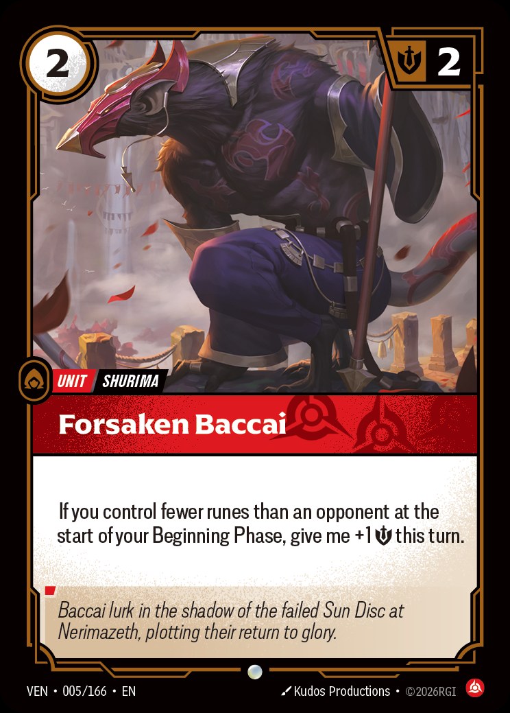 Forsaken Baccai, Vendetta 005/166