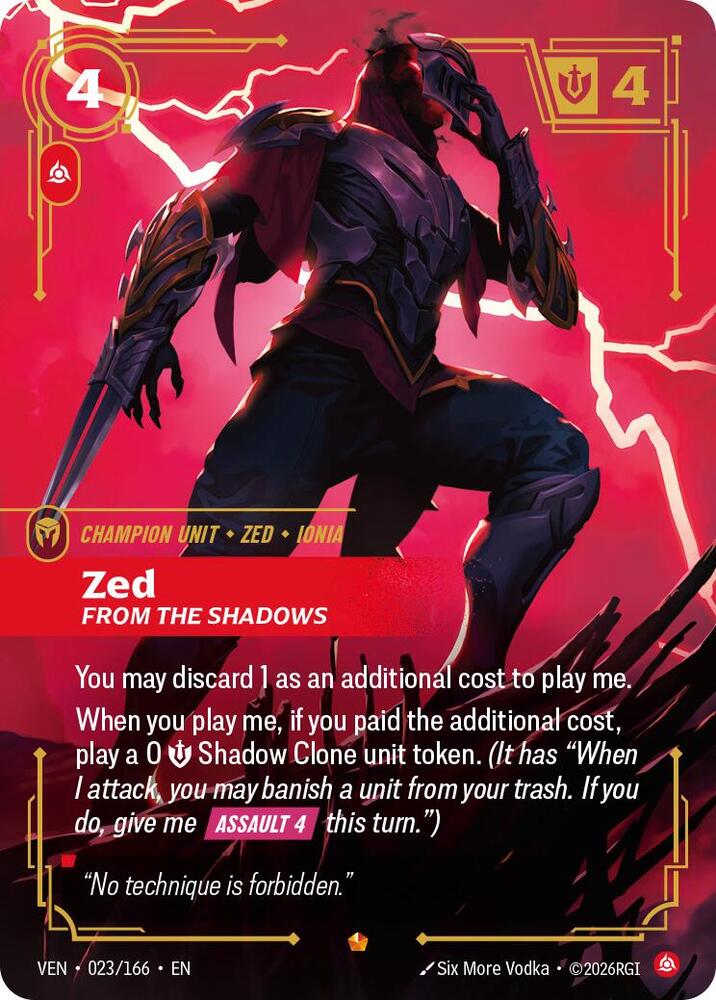 Zed, From the Shadows, Vendetta 023/166