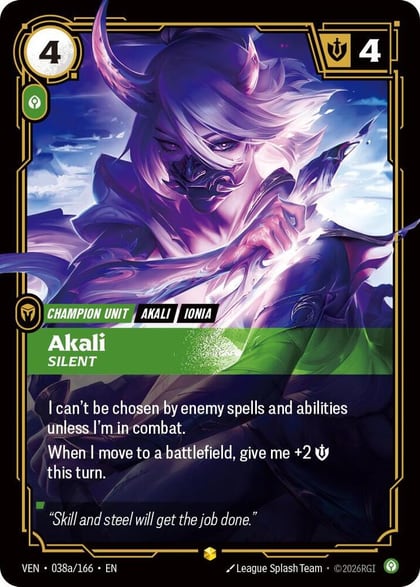 Akali, Silent (Alternate Art), Vendetta 038a/166