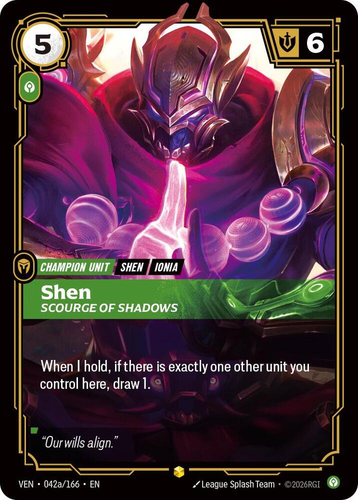 Shen, Scourge of Shadows (Alternate Art), Vendetta 042a/166