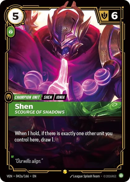 Shen, Scourge of Shadows (Alternate Art), Vendetta 042a/166