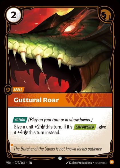 Guttural Roar, Vendetta 072/166