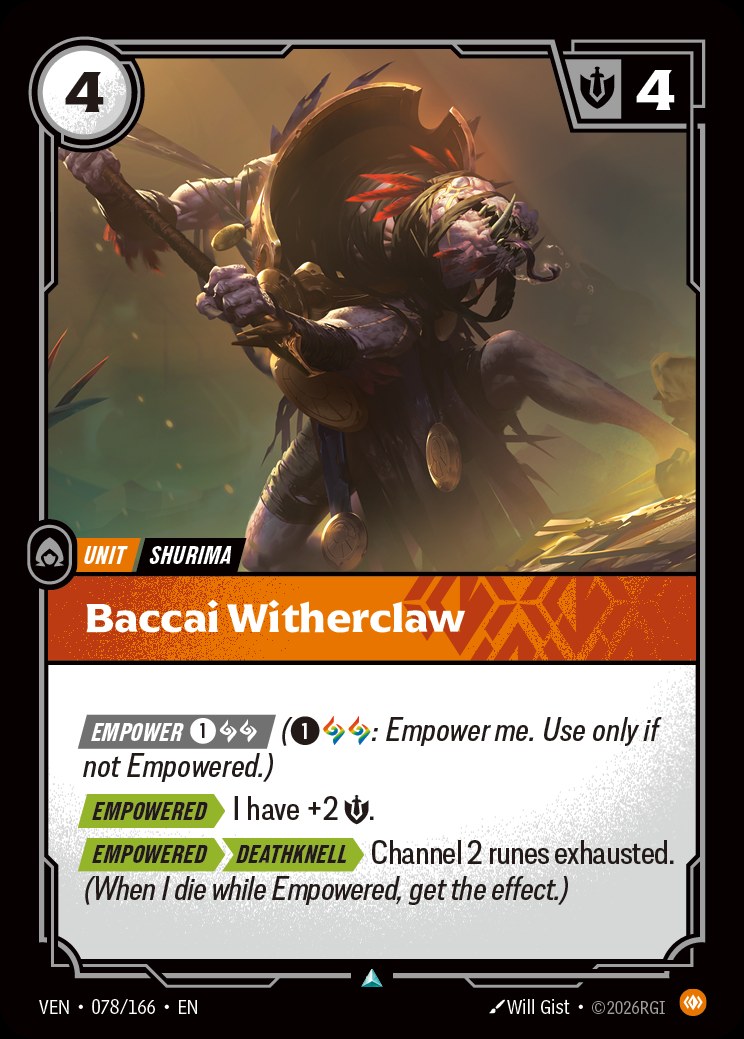 Baccai Witherclaw, Vendetta 078/166