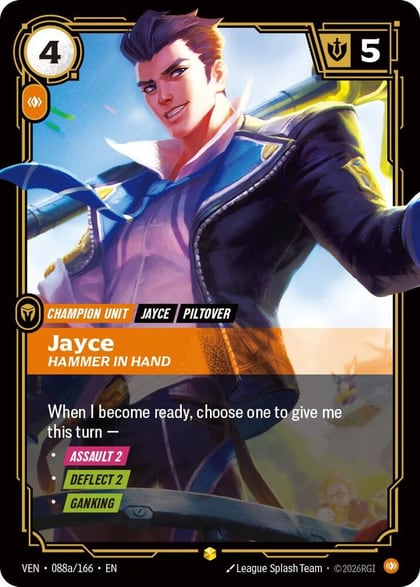 Jayce, Hammer in Hand (Alternate Art), Vendetta 088a/166
