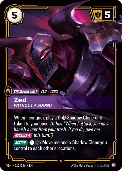 Zed, Without a Sound, Vendetta 112/166