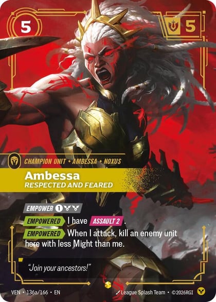 Ambessa, Respected and Feared (Alternate Art), Vendetta 136a/166