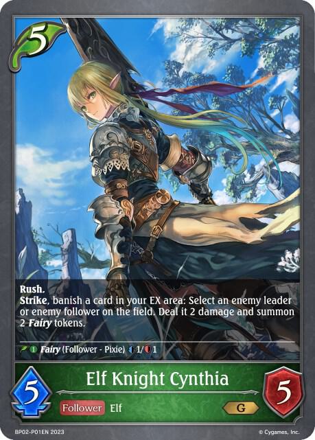 Elf Knight Cynthia - P01EN (Foil), BP02: Reign of Bahamut BP02-P01EN