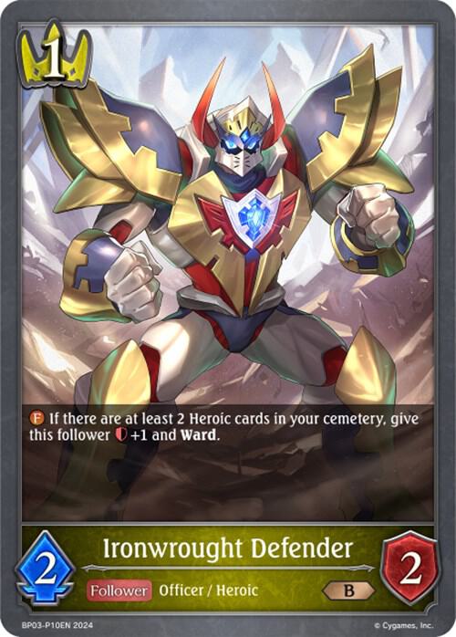 Ironwrought Defender - P10EN (Foil), BP03: Flame of Laevateinn BP03-P10EN
