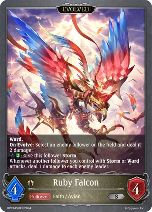 Ruby Falcon (Evolved) - P28EN (Foil), BP03: Flame of Laevateinn BP03-P28EN