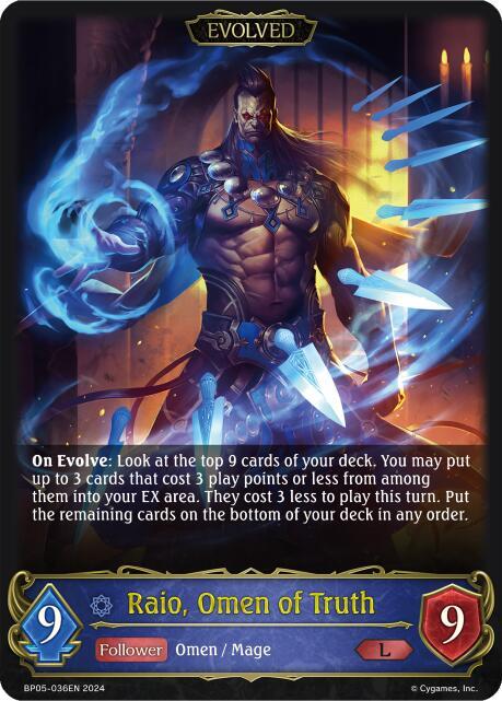 Raio, Omen of Truth (Evolved), BP05: Omens Eternal BP05-036EN
