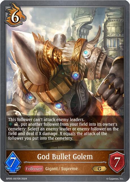 God Bullet Golem, BP05: Omens Eternal BP05-057EN