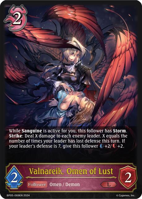 Valnareik, Omen of Lust, BP05: Omens Eternal BP05-069EN