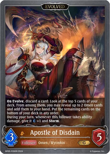 Apostle of Disdain - P24 (Evolved) (Foil), BP05: Omens Eternal BP05-P26EN