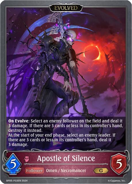 Apostle of Silence (Evolved) - P33EN (Foil), BP05: Omens Eternal BP05-P33EN