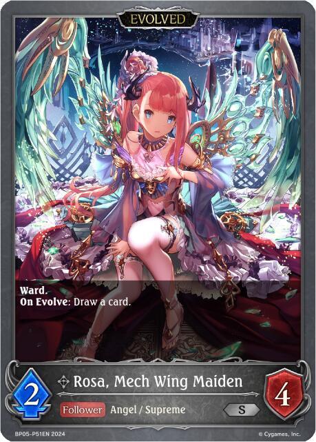 Rosa, Mech Wing Maiden (Evolved) (Foil), BP05: Omens Eternal BP05-P51EN