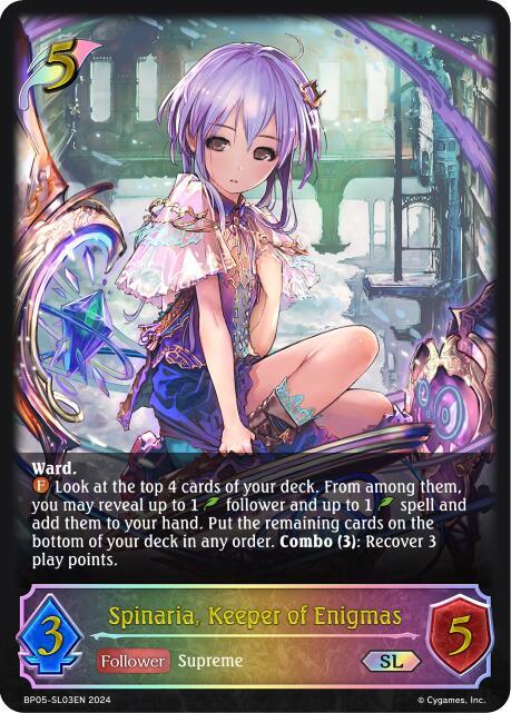 Spinaria, Keeper of Enigmas (SL), BP05: Omens Eternal BP05-SL03EN