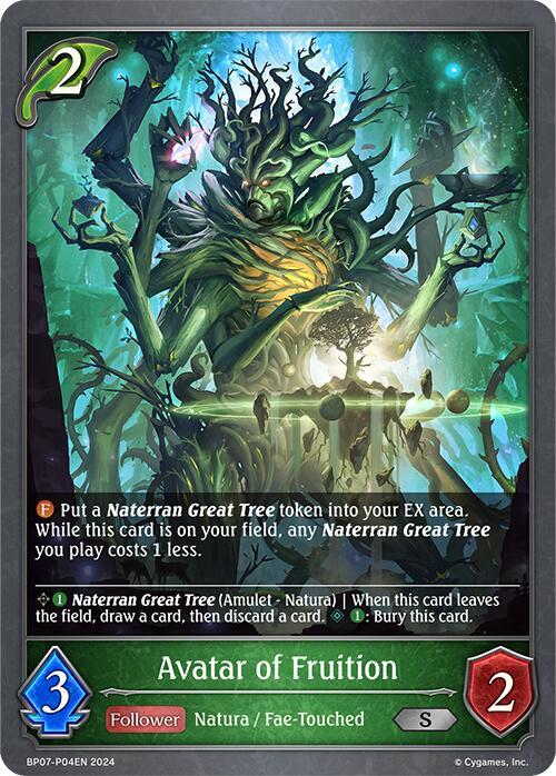 Avatar of Fruition - P04EN (Foil), BP07: Verdant Steel BP07-P04EN