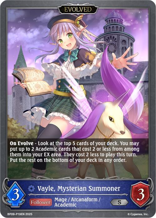 Vayle, Mysterian Summoner (Evolved) - P19 (Foil), BP09: Duet of Dawn and Dusk BP09-P19EN