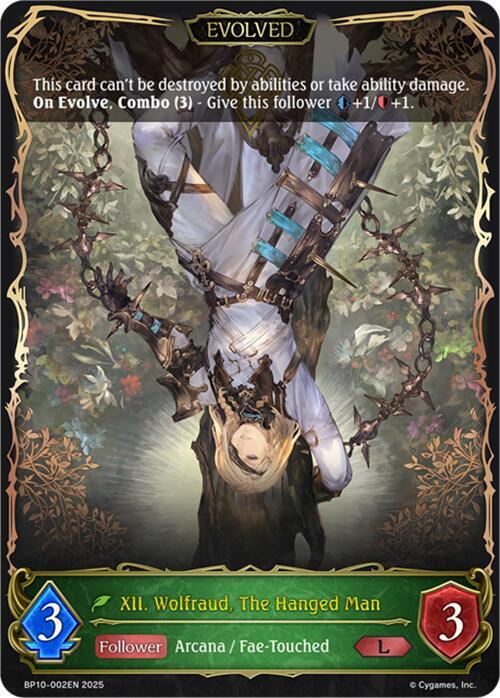 XII. Wolfraud, The Hanged Man (Evolved), BP10: Gods of the Arcana BP10-002EN