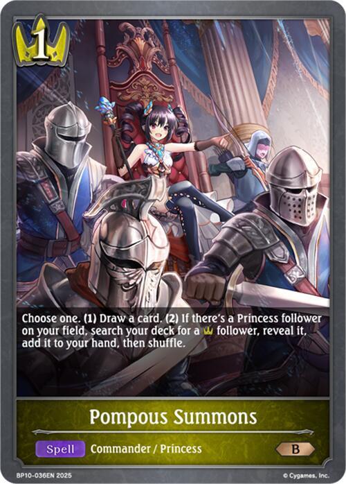 Pompous Summons, BP10: Gods of the Arcana BP10-036EN