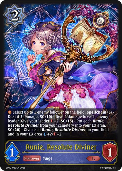 Runie, Resolute Diviner, BP10: Gods of the Arcana BP10-039EN