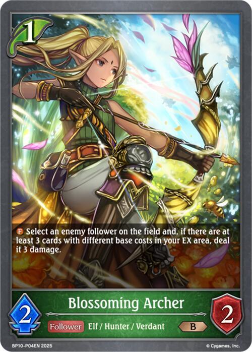 Blossoming Archer - P04 (Foil), BP10: Gods of the Arcana BP10-P04EN