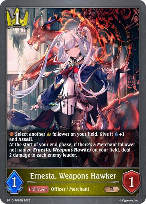 Ernesta, Weapons Hawker - P08 (Foil), BP10: Gods of the Arcana BP10-P08EN