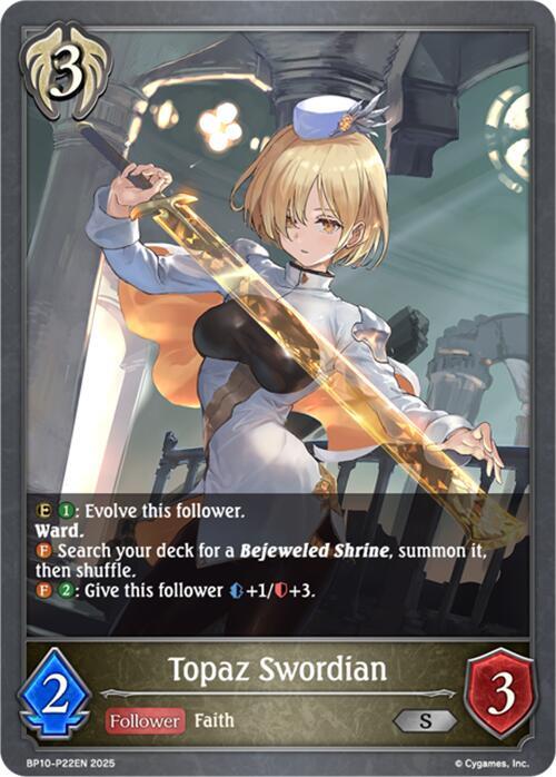 Topaz Swordian - P22 (Foil), BP10: Gods of the Arcana BP10-P22EN