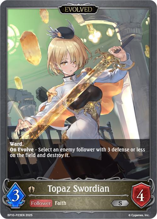 Topaz Swordian (Evolved) - P23 (Foil), BP10: Gods of the Arcana BP10-P23EN