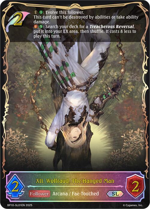 XII. Wolfraud, The Hanged Man (SL), BP10: Gods of the Arcana BP10-SL01EN