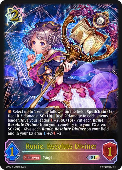 Runie, Resolute Diviner (SL), BP10: Gods of the Arcana BP10-SL11EN