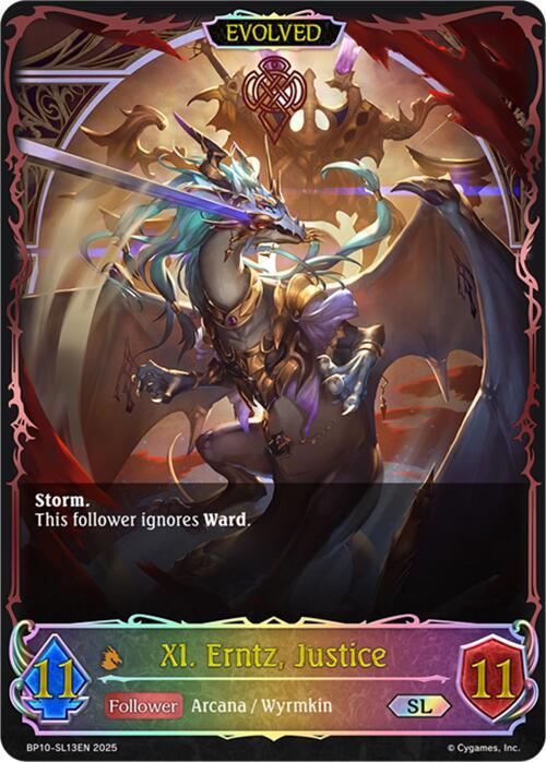 XI. Erntz, Justice (Evolved) (SL), BP10: Gods of the Arcana BP10-SL13EN