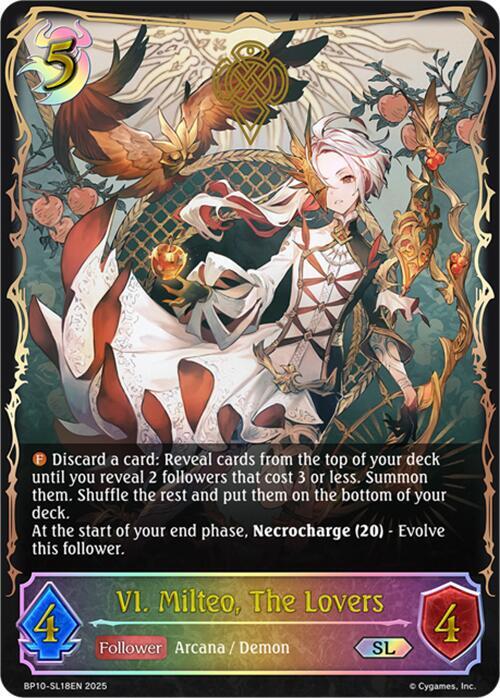 VI. Milteo, The Lovers (SL), BP10: Gods of the Arcana BP10-SL18EN