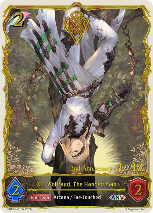 XII. Wolfraud, The Hanged Man (ANV), BP10: Gods of the Arcana SNC02-01EN