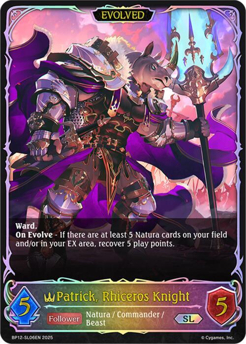 Patrick, Rhiceros Knight (Evolved) (SL), BP12: Worldreaver’s Descent BP12-SL06EN