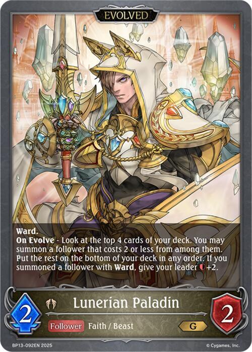 Lunerian Paladin (Evolved), BP13: Dominion of Darkness BP13-092EN