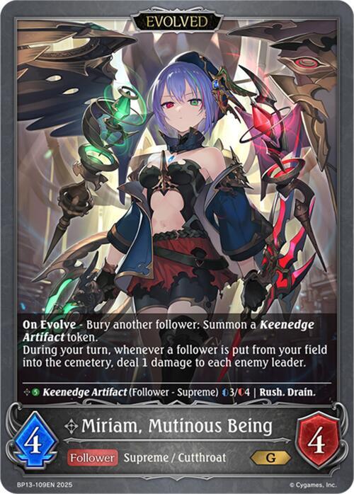 Miriam, Mutinous Being (Evolved), BP13: Dominion of Darkness BP13-109EN