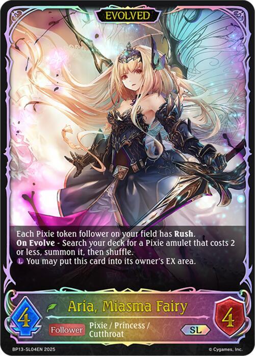 Aria, Miasma Fairy (Evolved) (SL), BP13: Dominion of Darkness BP13-SL04EN