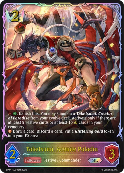 Taketsumi, Aconite Paladin (SL), BP14: Banquet of Dreams BP14-SL04EN