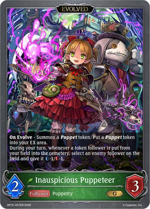 Inauspicious Puppeteer (Evolved), BP15: Trial of the Omens BP15-007EN