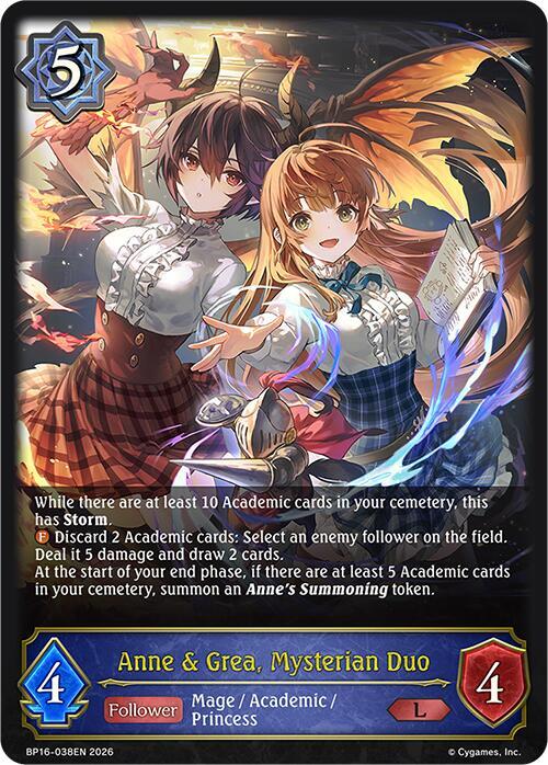 Anne & Grea, Mysterian Duo, BP16: New World Genesis BP16-038EN