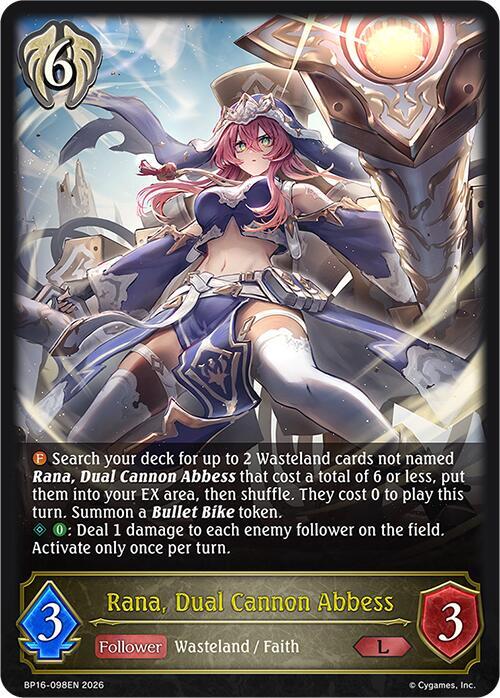 Rana, Dual Cannon Abbess, BP16: New World Genesis BP16-098EN