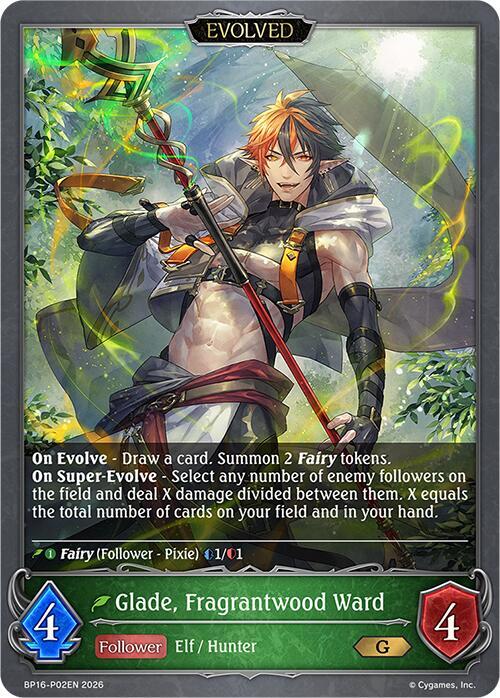 Glade, Fragrantwood Ward (Evolved) - P02 (Foil), BP16: New World Genesis BP16-P02EN