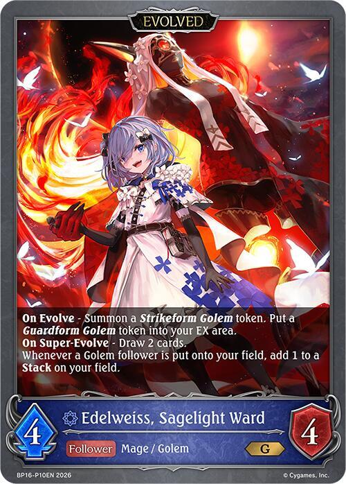 Edelweiss, Sagelight Ward (Evolved) - P10 (Foil), BP16: New World Genesis BP16-P10EN