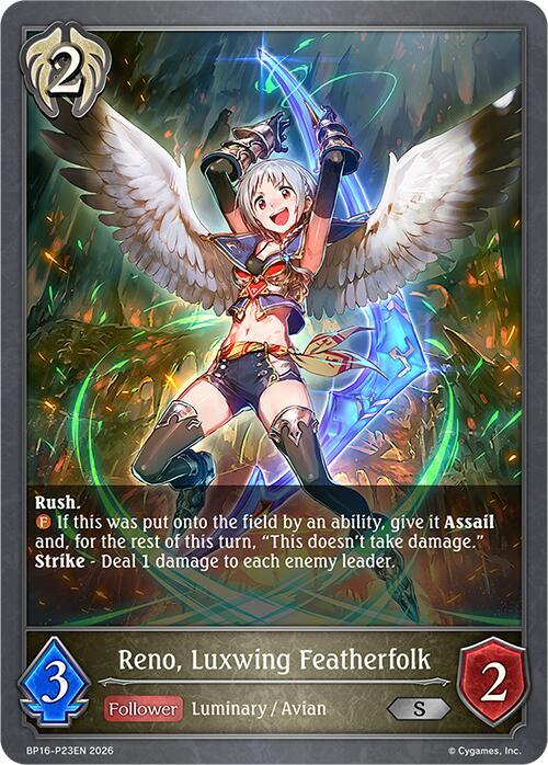 Reno, Luxwing Featherfolk - P23 (Foil), BP16: New World Genesis BP16-P23EN